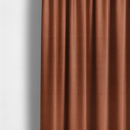 Suez Soft Moleskin Grain Textured Velvet Rust Orange Upholstery Fabric - Made To Measure Curtains