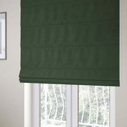 Sussex Army Green Colour Soft Pile Velvet Upholstery Fabric - Roman Blinds