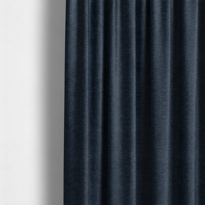 Tanga Superbly Soft Textured Plain Chenille Material Navy Blue Colour Furnishing Upholstery Fabrics - Made To Measure Curtains