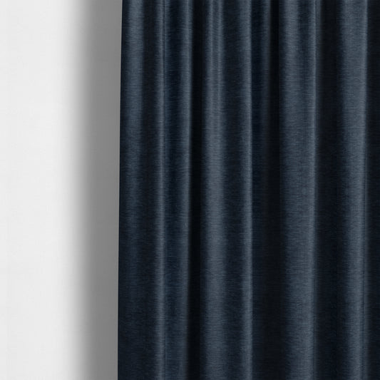 Tanga Superbly Soft Textured Plain Chenille Material Navy Blue Colour Furnishing Upholstery Fabrics - Made To Measure Curtains