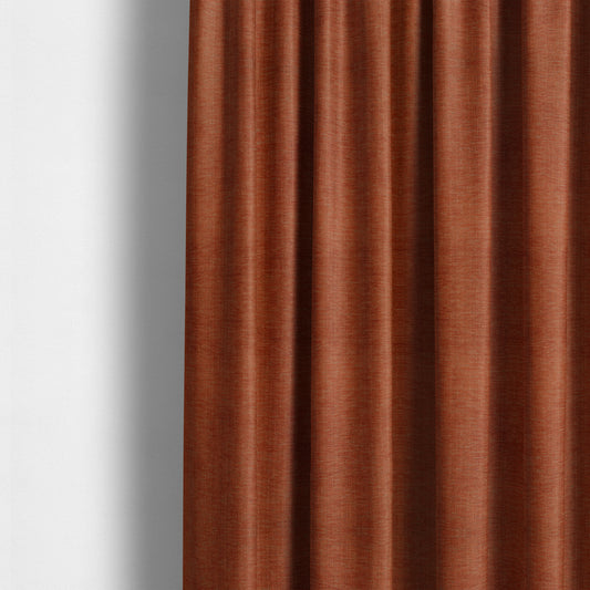 Tanga Superbly Soft Textured Plain Chenille Material Orange Colour Furnishing Upholstery Fabrics - Made To Measure Curtains