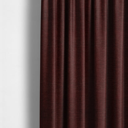 Tanga Superbly Soft Textured Plain Chenille Material Burgundy Red Colour Furnishing Upholstery Fabrics - Made To Measure Curtains