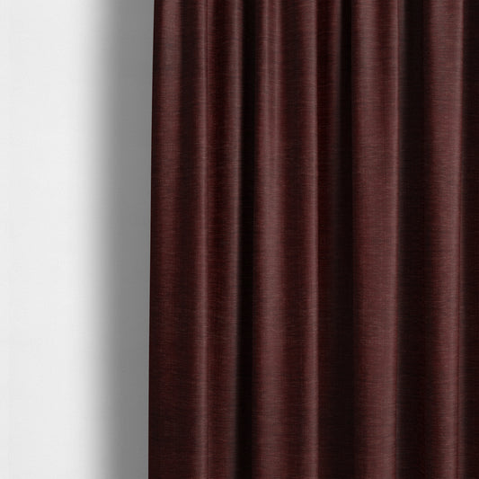 Tanga Superbly Soft Textured Plain Chenille Material Burgundy Red Colour Furnishing Upholstery Fabrics - Made To Measure Curtains