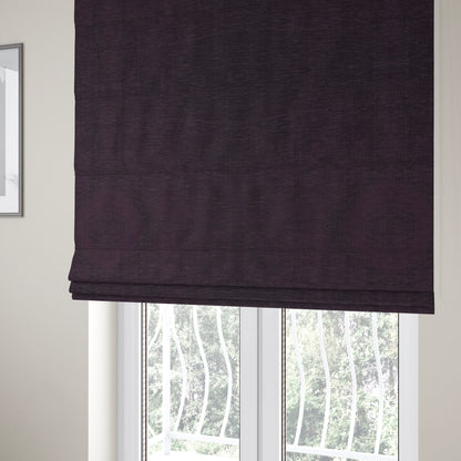 Tanga Superbly Soft Textured Plain Chenille Material Purple Colour Furnishing Upholstery Fabrics - Roman Blinds