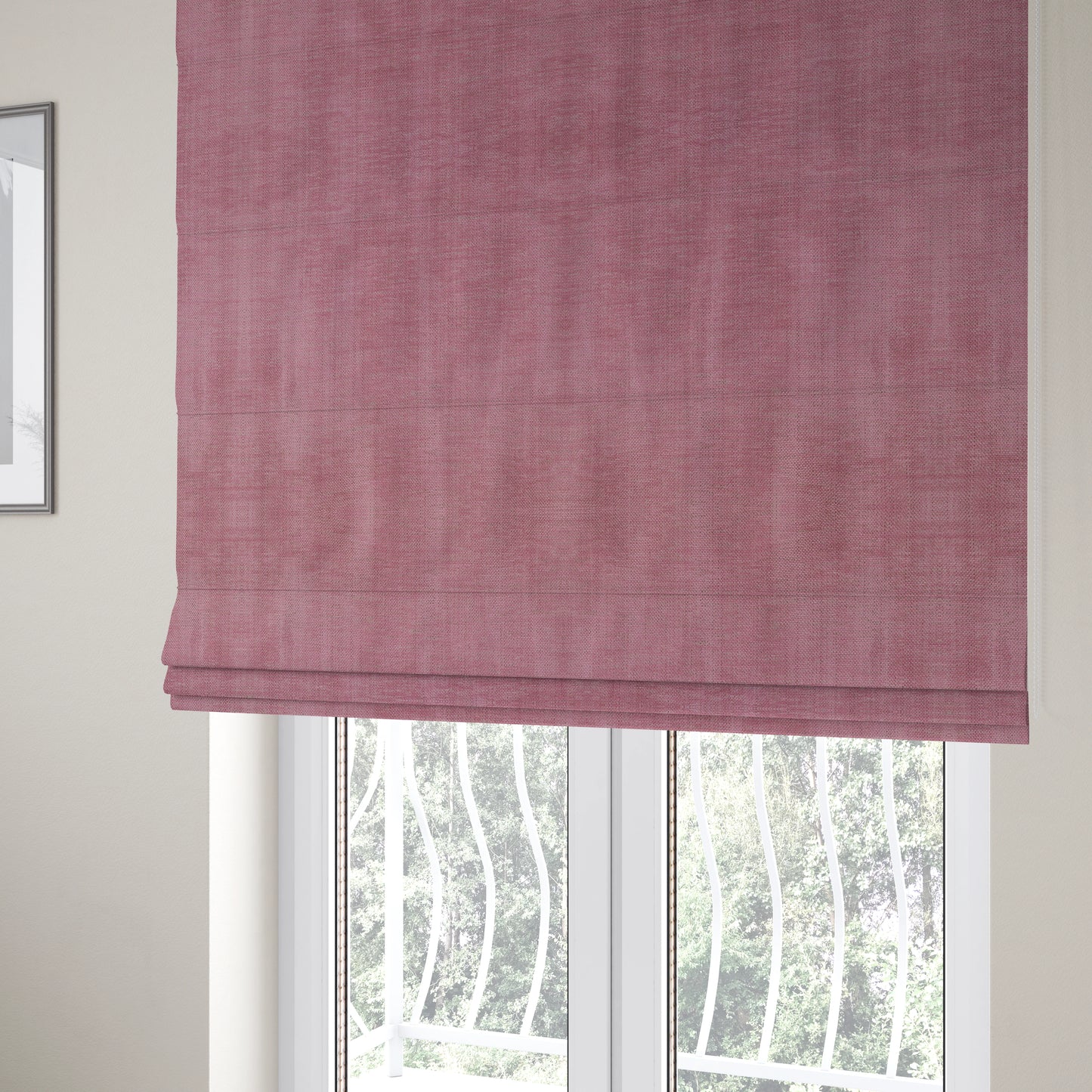 Tanga Superbly Soft Textured Plain Chenille Material Soft Pink Colour Furnishing Upholstery Fabrics - Roman Blinds