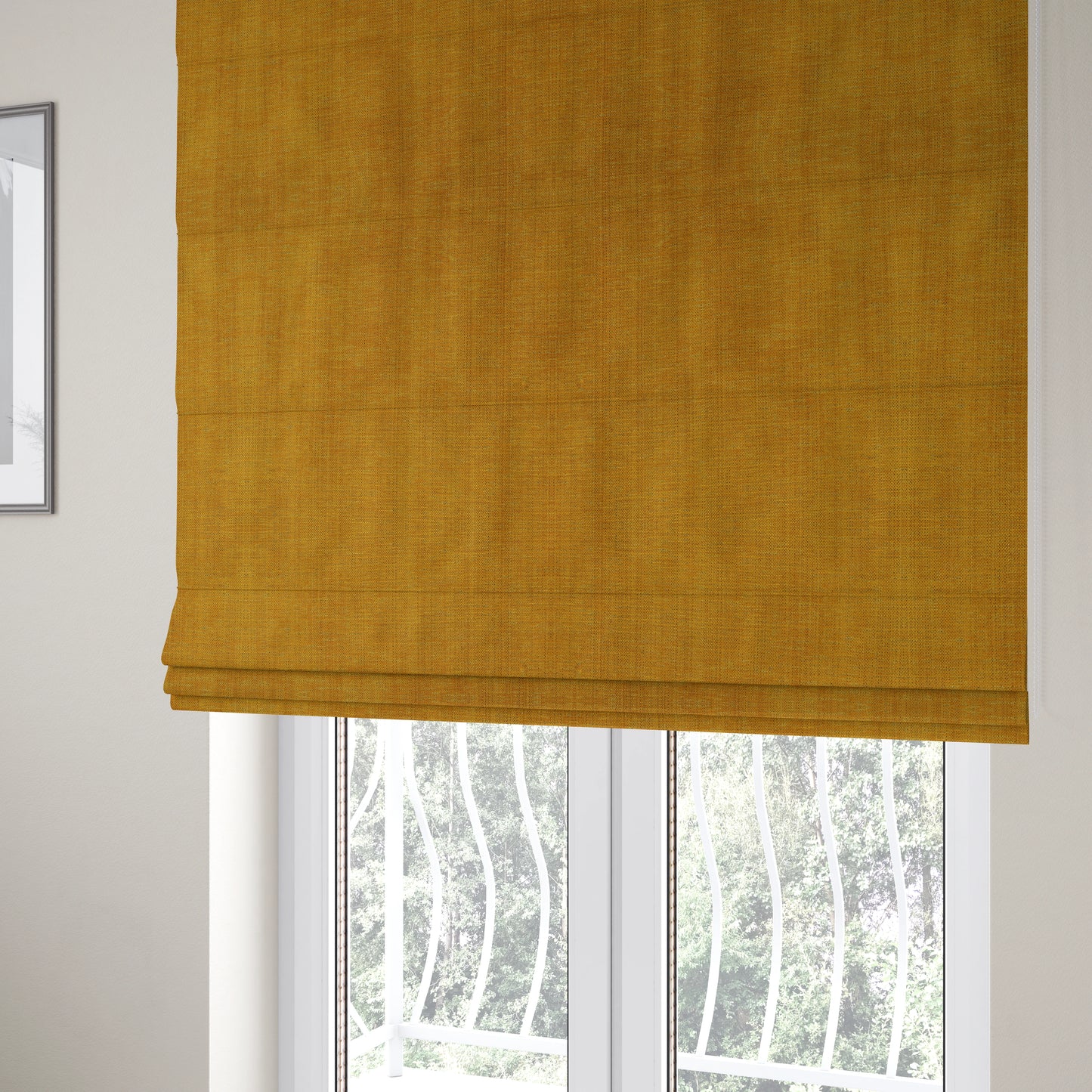 Tanga Superbly Soft Textured Plain Chenille Material Yellow Colour Furnishing Upholstery Fabrics - Roman Blinds