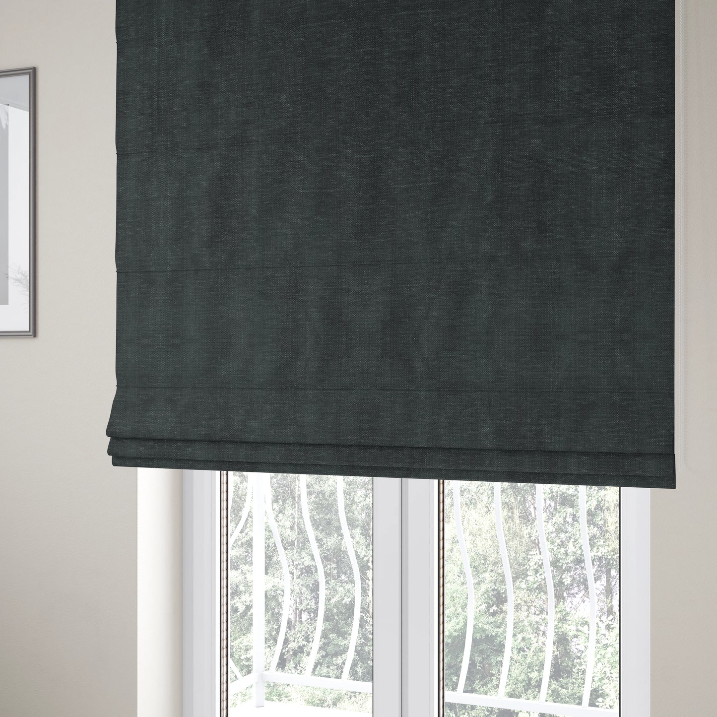 Tanga Superbly Soft Textured Plain Chenille Material Grey Colour Furnishing Upholstery Fabrics - Roman Blinds