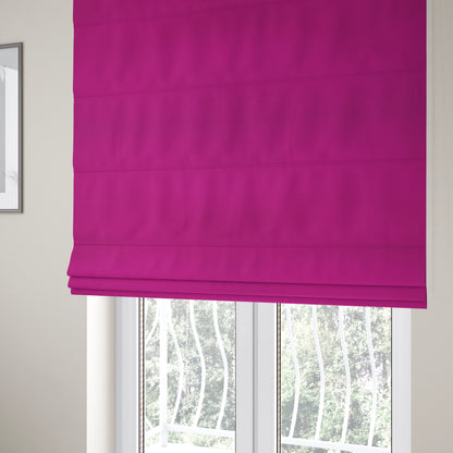 Tanisha Bright Pink Colour Soft Velvet Upholstery Fabric In Embossed Self Pattern Design - Roman Blinds