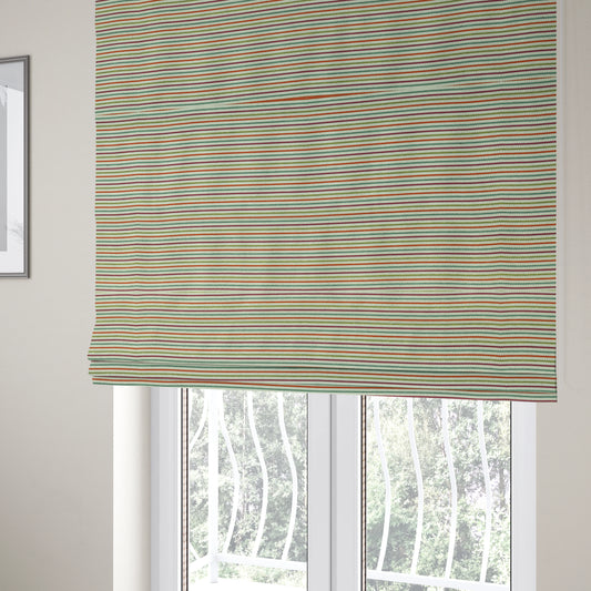 Turin Woven Chenille Textured Like Corduroy Upholstery Fabric In Multi Colour - Roman Blinds