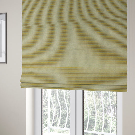 Turin Woven Chenille Textured Like Corduroy Upholstery Fabric In Yellow Colour - Roman Blinds