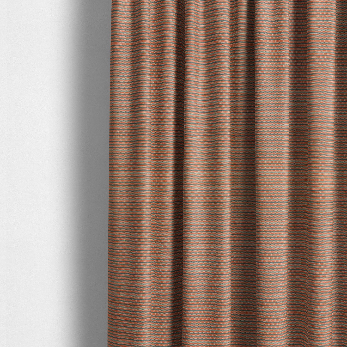 Turin Woven Chenille Textured Like Corduroy Upholstery Fabric In Orange Colour - Made To Measure Curtains