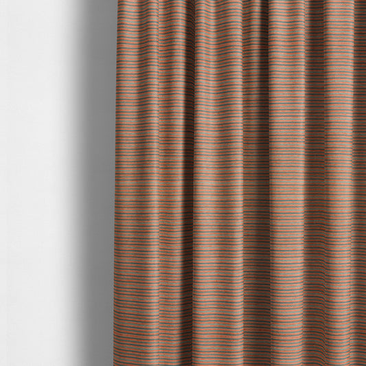 Turin Woven Chenille Textured Like Corduroy Upholstery Fabric In Orange Colour - Made To Measure Curtains