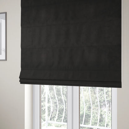 Venice Velvet Fabrics In Black Colour Furnishing Upholstery Velvet Fabric - Roman Blinds