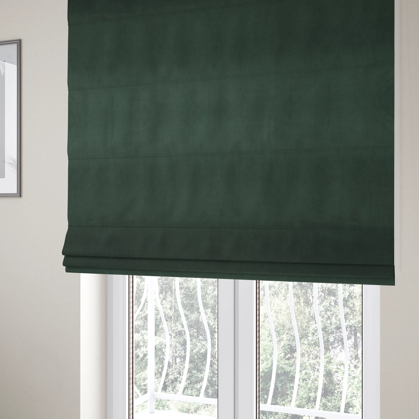 Venice Velvet Fabrics In Dark Green Colour Furnishing Upholstery Velvet Fabric - Roman Blinds