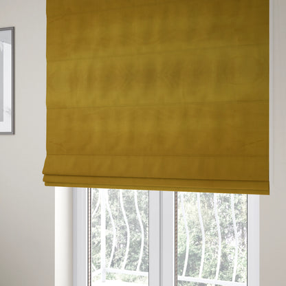 Venice Velvet Fabrics In Yellow Colour Furnishing Upholstery Velvet Fabric - Roman Blinds