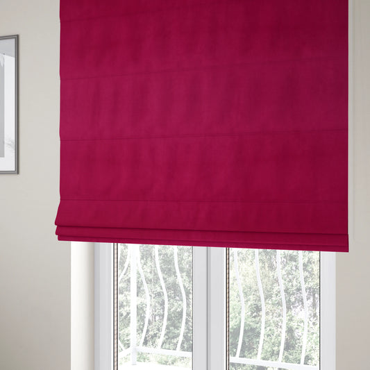 Venice Velvet Fabrics In Lipstick Pink Colour Furnishing Upholstery Velvet Fabric - Roman Blinds