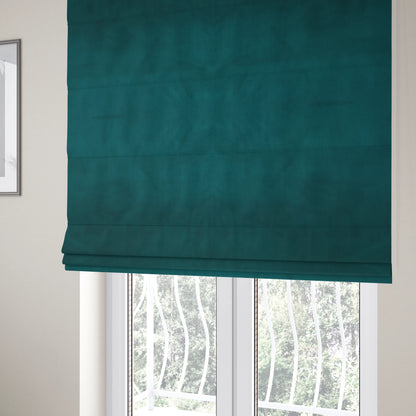 Venice Velvet Fabrics In Teal Colour Furnishing Upholstery Velvet Fabric - Roman Blinds