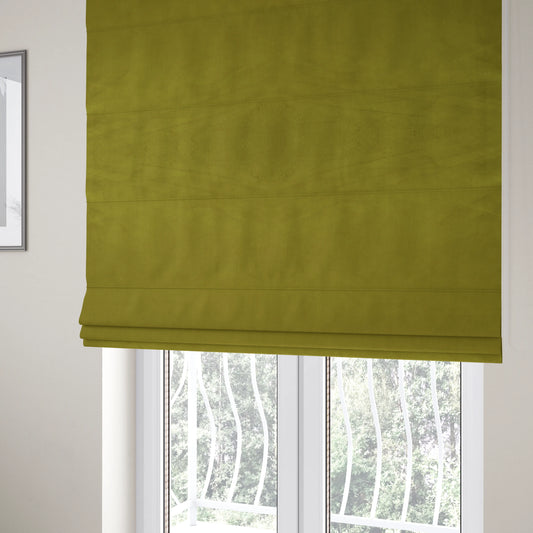 Venice Velvet Fabrics In Green Colour Furnishing Upholstery Velvet Fabric - Roman Blinds