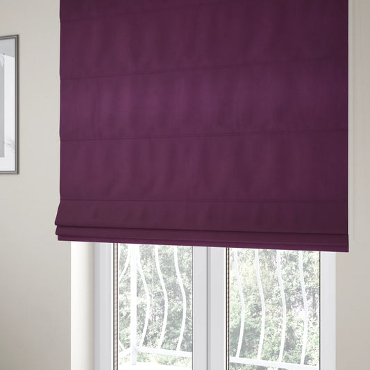 Venice Velvet Fabrics In Purple Colour Furnishing Upholstery Velvet Fabric - Roman Blinds