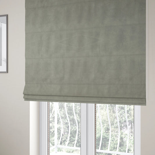 Venice Velvet Fabrics In Silver Colour Furnishing Upholstery Velvet Fabric - Roman Blinds