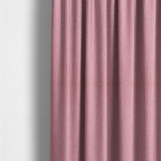 Verona Unique Textured Basket Weave Heavyweight Upholstery Fabric In Pink Colour - Made To Measure Curtains