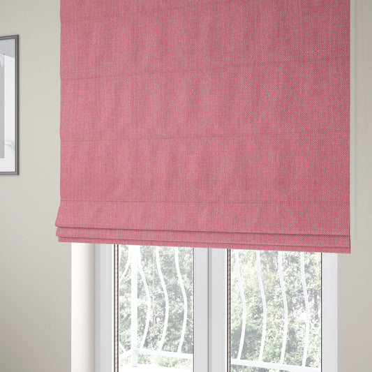 Verona Unique Textured Basket Weave Heavyweight Upholstery Fabric In Pink Colour - Roman Blinds