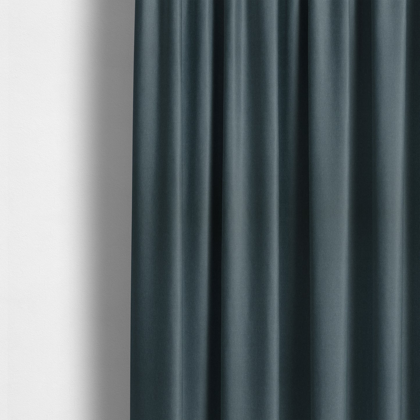 Wiltshire Plain Poly Cotton Flat Weave Upholstery Curtains Fabric In Denim Blue Colour - Made To Measure Curtains