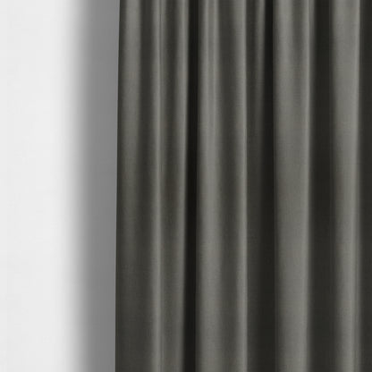 Wiltshire Plain Poly Cotton Flat Weave Upholstery Curtains Fabric In Grey Colour - Made To Measure Curtains