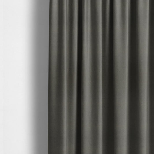 Wiltshire Plain Poly Cotton Flat Weave Upholstery Curtains Fabric In Grey Colour - Made To Measure Curtains