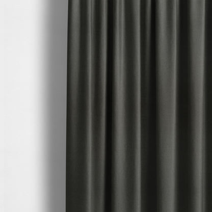 Wiltshire Plain Poly Cotton Flat Weave Upholstery Curtains Fabric In Black Colour - Made To Measure Curtains