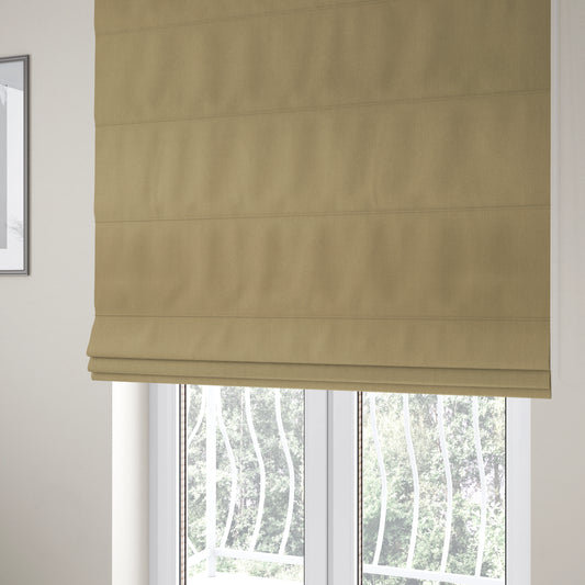 Wiltshire Plain Poly Cotton Flat Weave Upholstery Curtains Fabric In Beige Colour - Roman Blinds