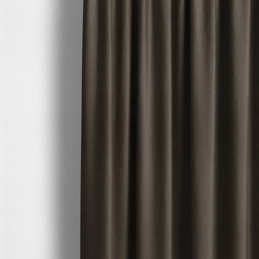 Wiltshire Plain Poly Cotton Flat Weave Upholstery Curtains Fabric In Brown Colour - Made To Measure Curtains