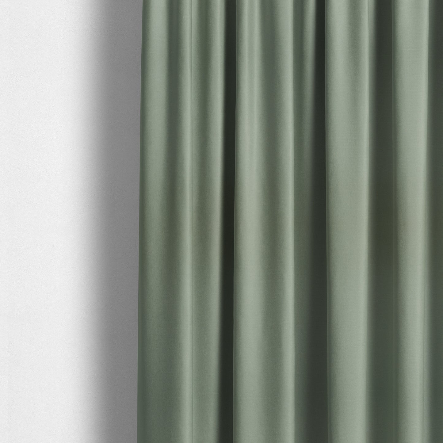 Wiltshire Plain Poly Cotton Flat Weave Upholstery Curtains Fabric In Light Sage Green Colour - Made To Measure Curtains