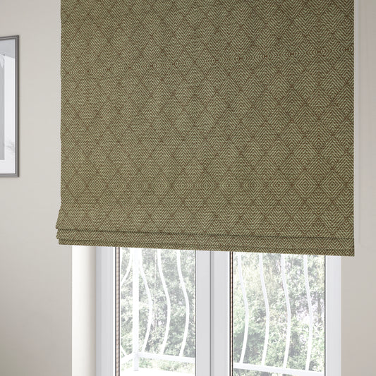 Woodland Semi Plain Chenille Textured Durable Upholstery Fabric In Brown - Roman Blinds