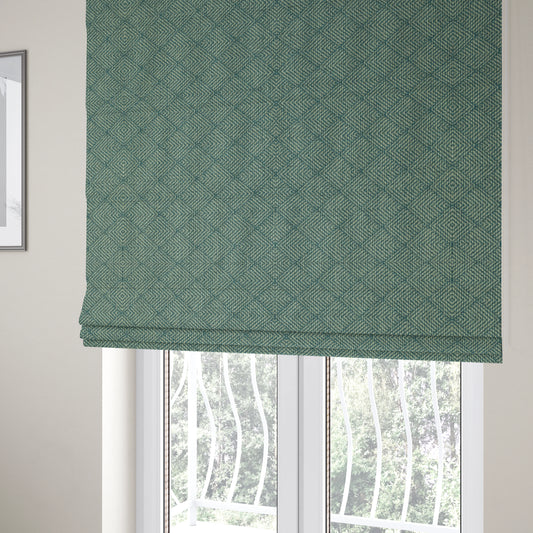 Woodland Semi Plain Chenille Textured Durable Upholstery Fabric In Navy Blue - Roman Blinds