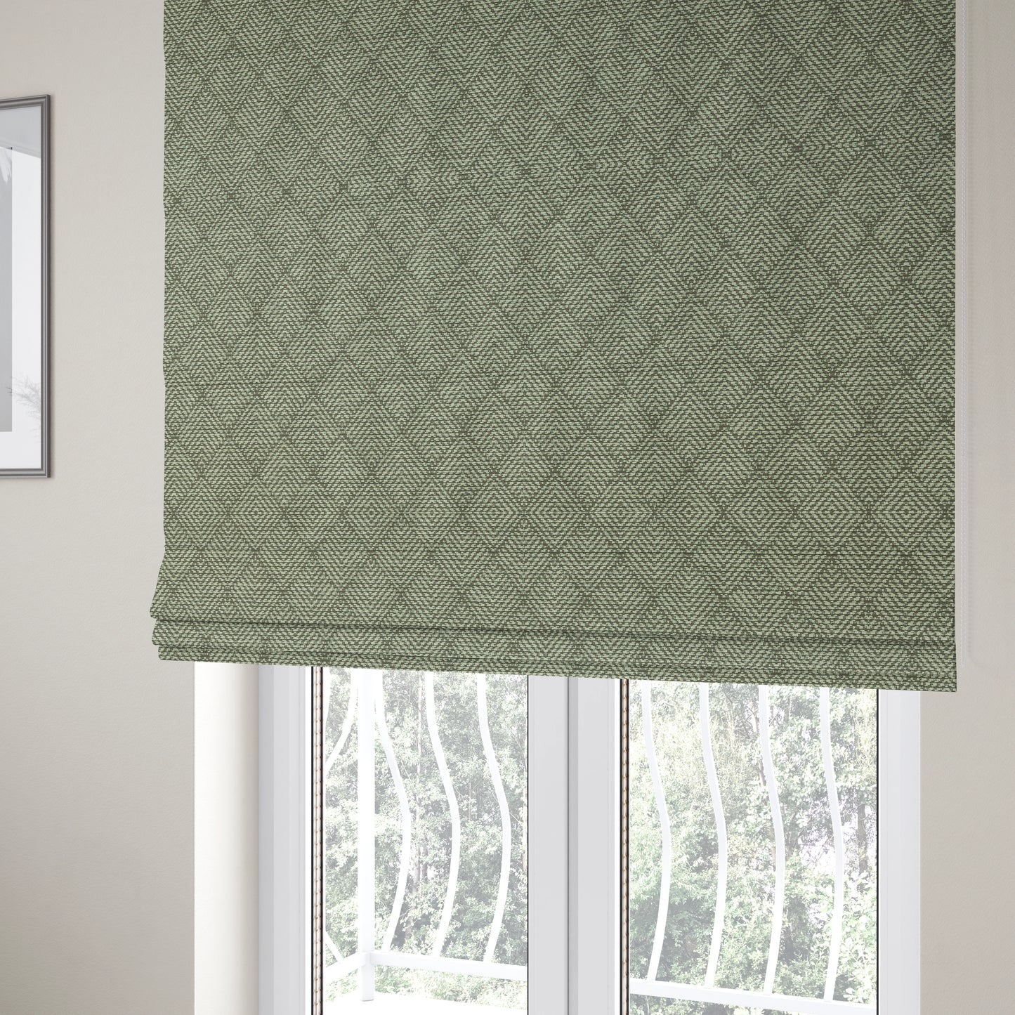 Woodland Semi Plain Chenille Textured Durable Upholstery Fabric In Grey - Roman Blinds