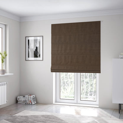 Yolando Textured Fabric Brown Chocolate Colour Upholstery Furnishing Fabric - Roman Blinds