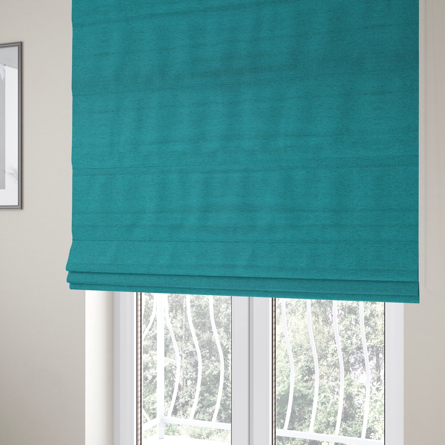 Yolando Textured Fabric Blue Teal Colour Upholstery Furnishing Fabric - Roman Blinds