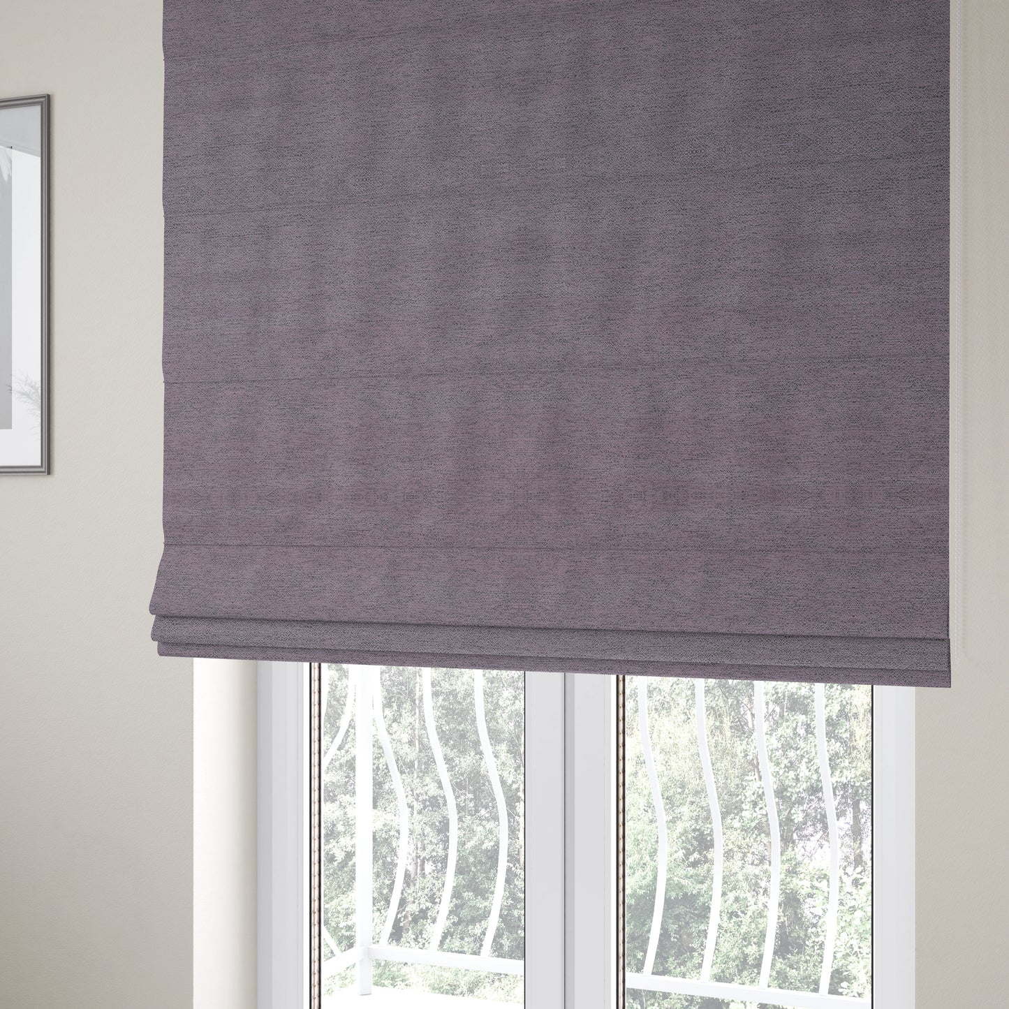 Yolando Textured Fabric Purple Lavender Colour Upholstery Furnishing Fabric - Roman Blinds