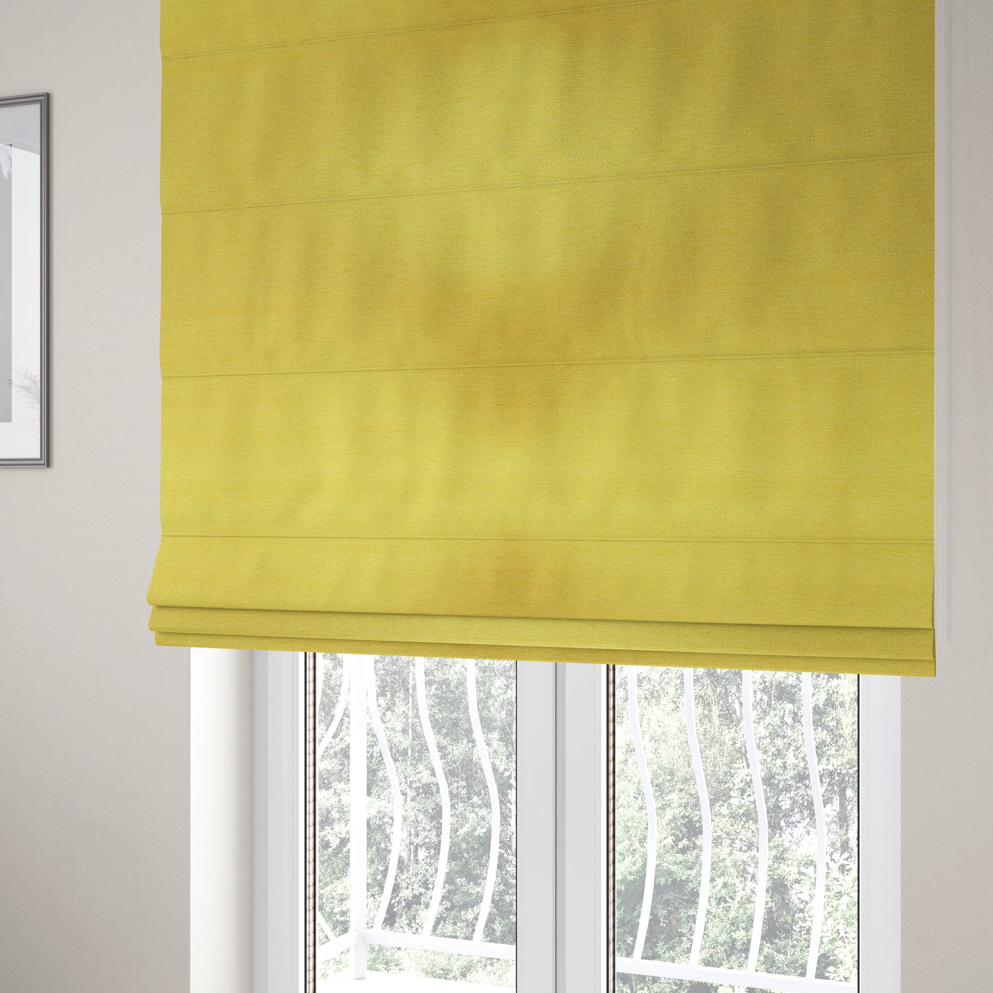 Yolando Textured Fabric Yellow Colour Upholstery Furnishing Fabric - Roman Blinds