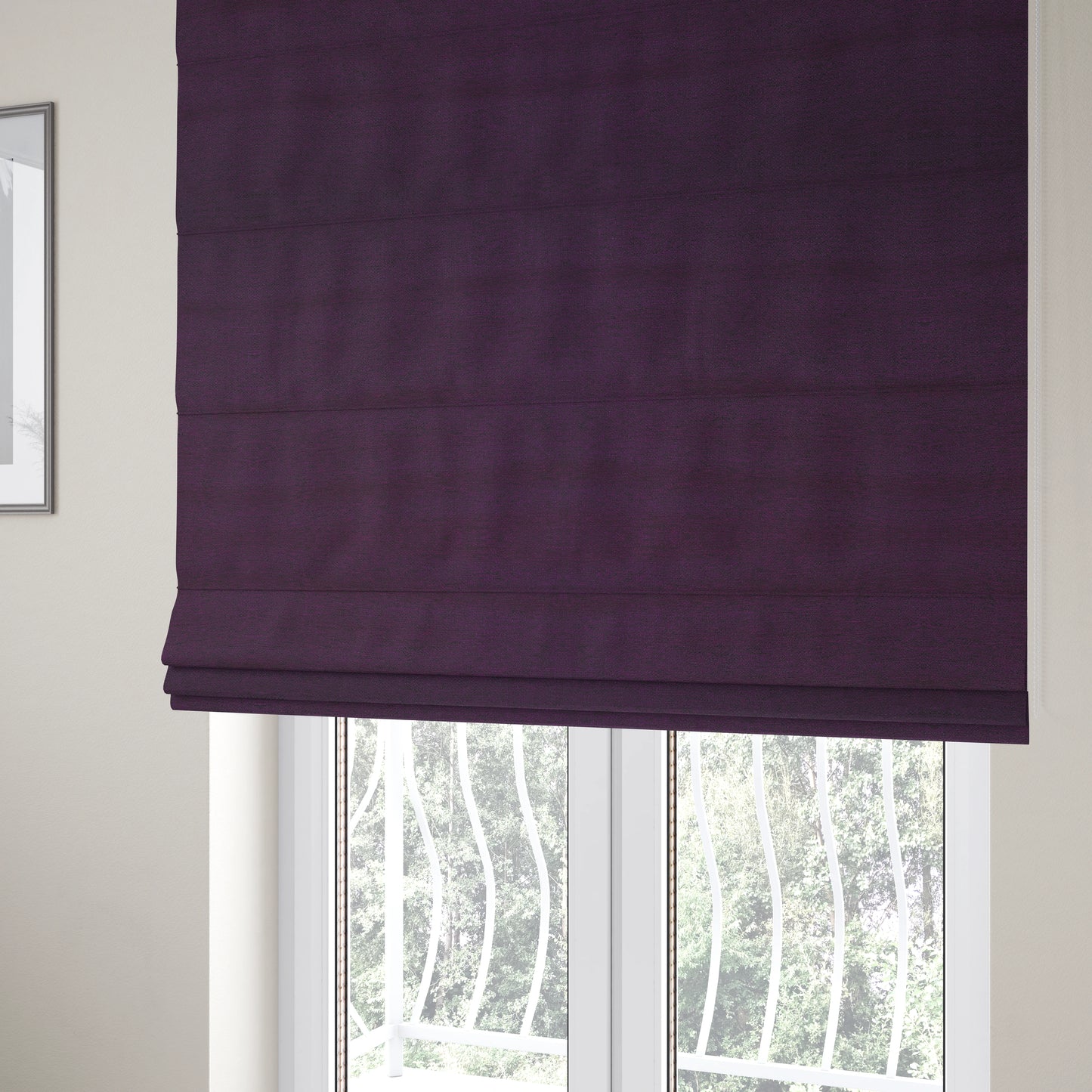 Yolando Textured Fabric Purple Colour Upholstery Furnishing Fabric - Roman Blinds