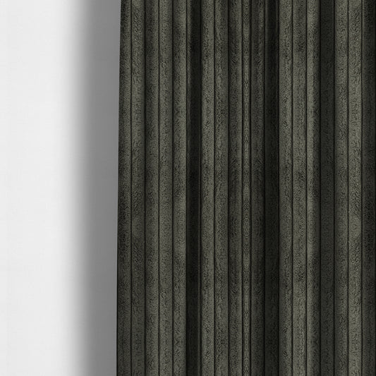 York High Low Chunky Corduroy Fabric In Charcoal Grey Colour Super Jumbo Cord - Made To Measure Curtains