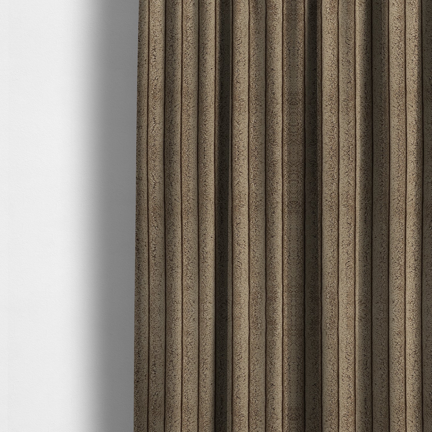 York High Low Chunky Corduroy Fabric In Brown Mocha Coffee Colour Super Jumbo Cord - Made To Measure Curtains