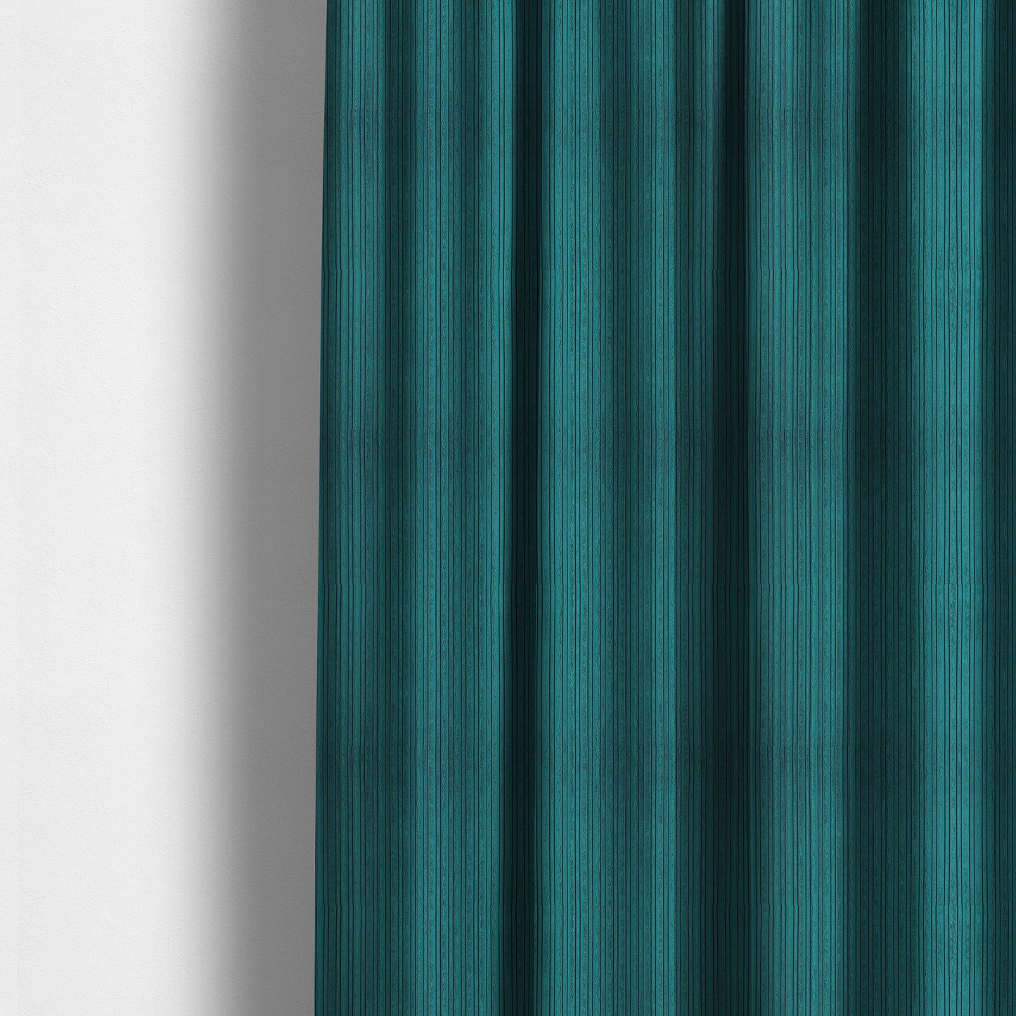 York High Low Corduroy Fabric In Teal Blue Colour - Made To Measure Curtains