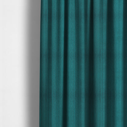 York High Low Corduroy Fabric In Teal Blue Colour - Made To Measure Curtains