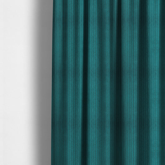 York High Low Corduroy Fabric In Teal Blue Colour - Made To Measure Curtains