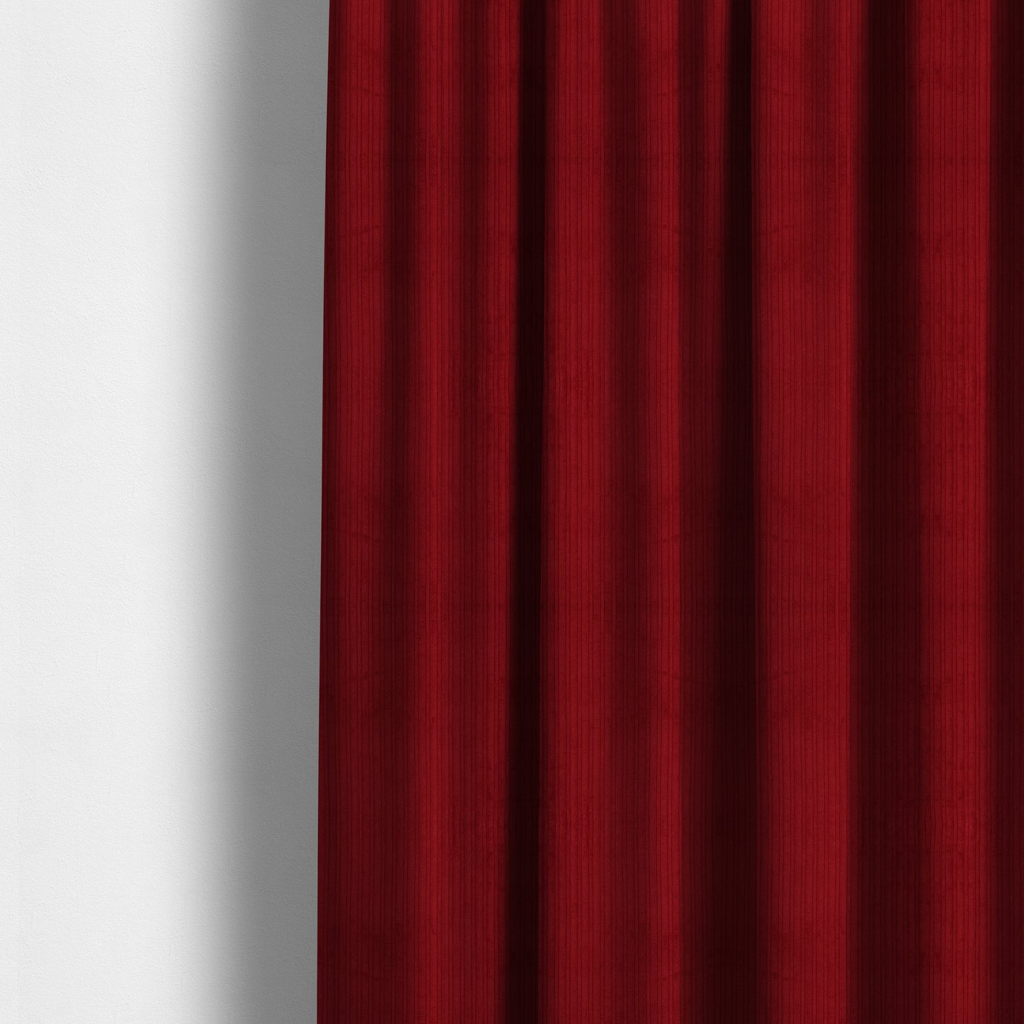 York High Low Corduroy Fabric In Red Colour - Made To Measure Curtains