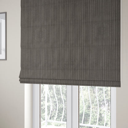 York High Low Corduroy Fabric In Charcoal Grey Colour - Roman Blinds