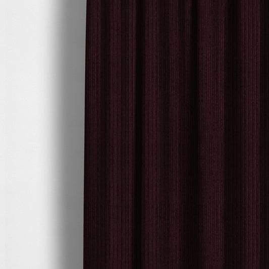 York High Low Corduroy Fabric In Aubergine Colour - Made To Measure Curtains