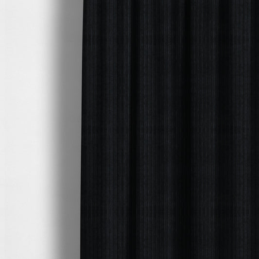 York High Low Corduroy Fabric In Black Colour - Made To Measure Curtains